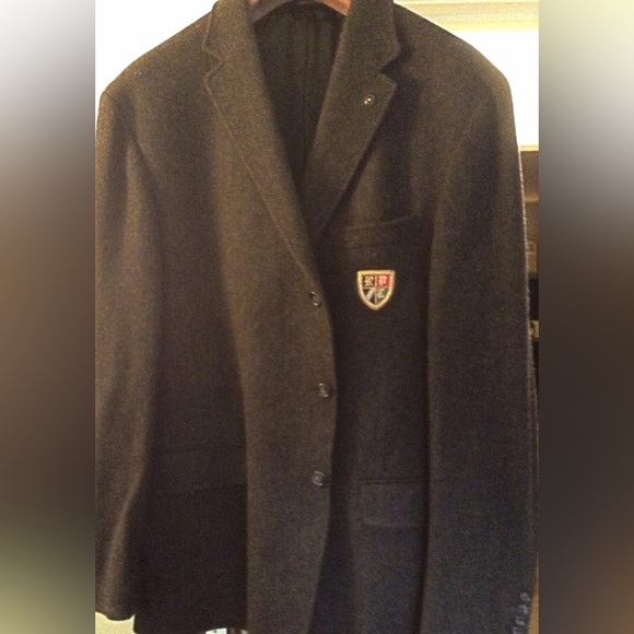 Polo Ralph Lauren Other - Polo by Ralph Lauren Charcoal Herringbone Blazer with Emblem
